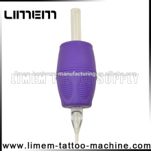 Best Sale purple 1 inch Silicone Tattoo desechable agarre agarre de goma tubo de plástico mango de plástico de buena calidad